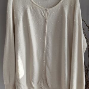 Talbots Cream Button-Up Cardigan